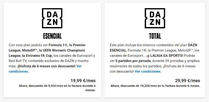 Imagen - Contrata DAZN m&aacute;s barato por 6 meses con este truco