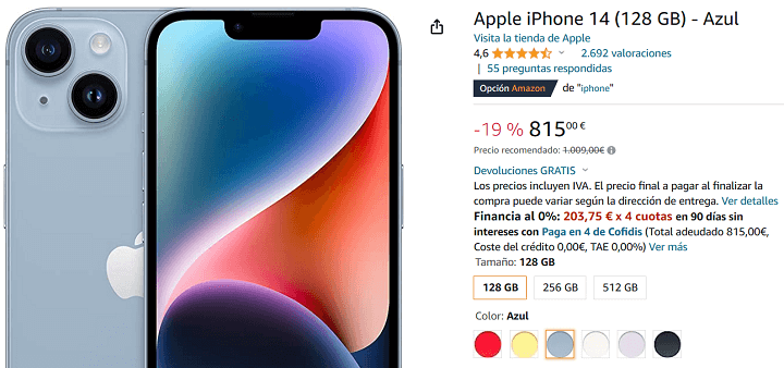 Imagen - Brutal bajada del iPhone 14 a 815 euros: pocas veces pasa