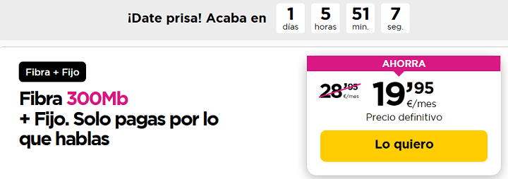 Imagen - Jazztel ofrece fibra y fijo por 20 euros al mes pero solo por 1 d&iacute;a
