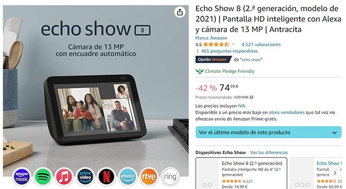 Imagen - Aprovecha la oferta y consigue el altavoz de Amazon con pantalla HD y c&aacute;mara al m&iacute;nimo
