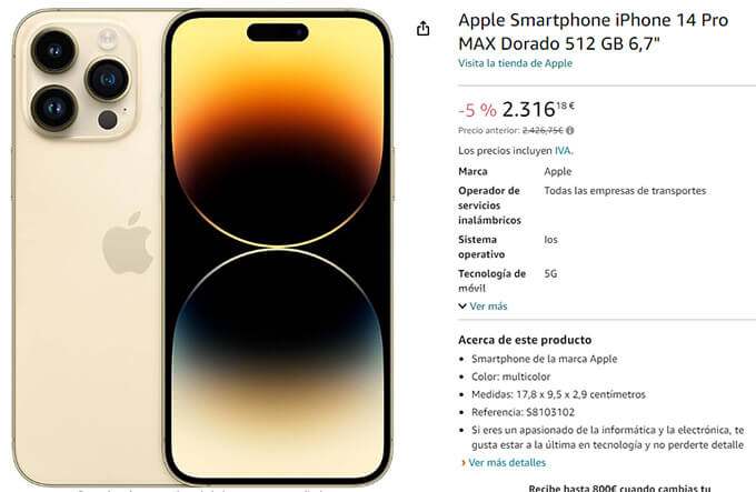 Imagen - Aprovecha para comprar el iPhone 14 Pro Max de 512 GB que baja de precio