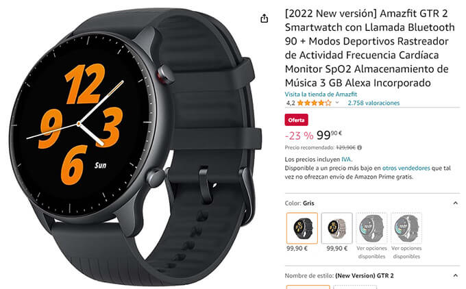 Imagen - Rebaja del Amazfit GTR 2 al mínimo, con monitor de oxígeno y Alexa incorporado