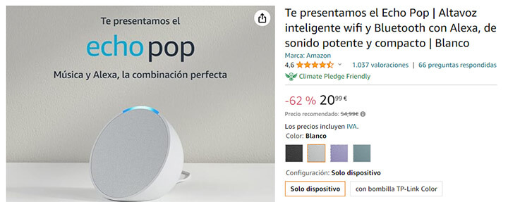 Imagen - Ten Alexa en casa con este Echo Pop rebajado al m&iacute;nimo