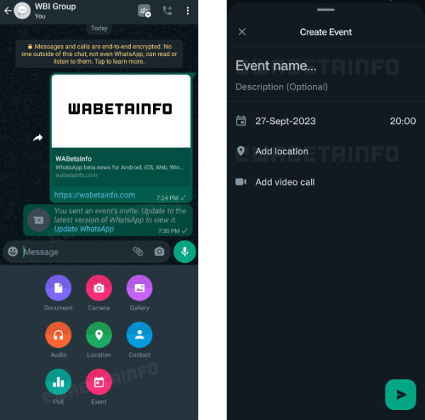 Imagen - WhatsApp permitirá crear eventos con fecha, ubicación y recordatorios
