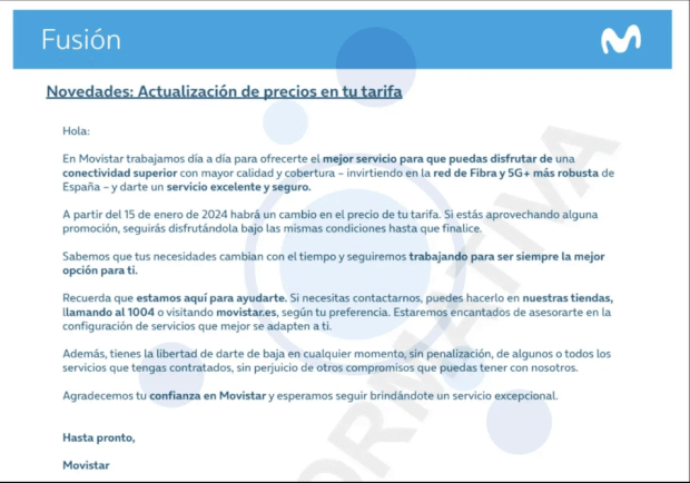 Imagen - Subida de precios en Movistar en 2024, ¿cuánto sube?