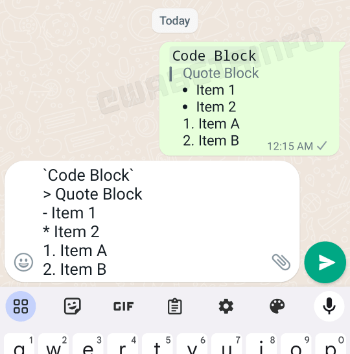 Imagen - Listas, citas y c&oacute;digo: WhatsApp estrena formatos de texto para algunos usuarios
