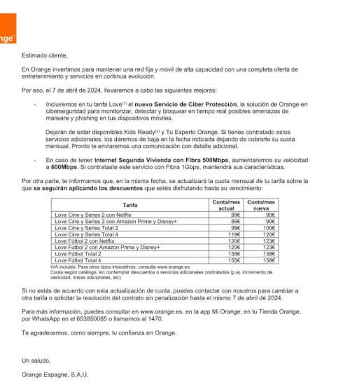 Imagen - ¡Ojo! Orange sube los precios para muchos clientes
