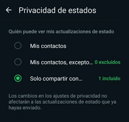 Imagen - Cómo elegir quién ve tus Estados de WhatsApp