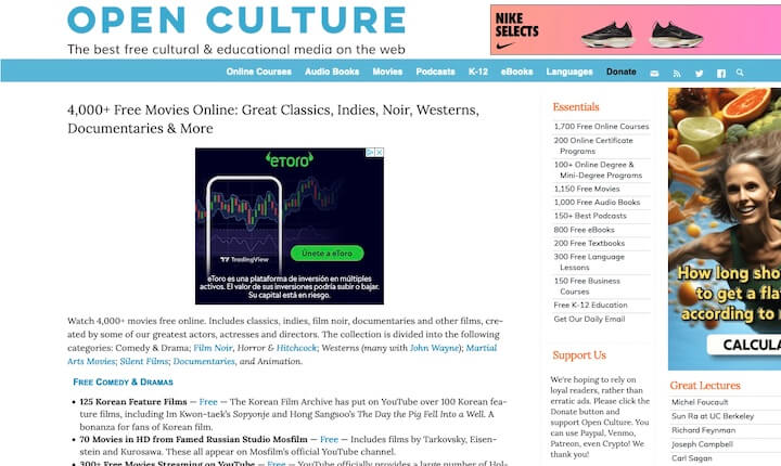 Imagen - Películas gratis, online y legalmente gracias a Open Culture