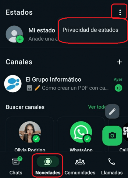Imagen - Cómo elegir quién ve tus Estados de WhatsApp