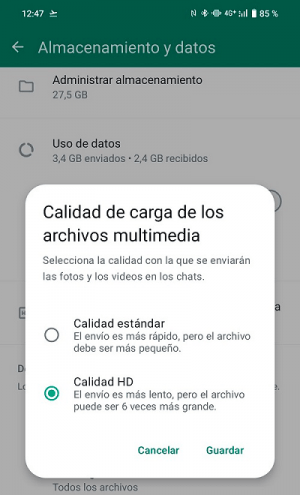 Imagen - WhatsApp ya permite enviar fotos y vídeos en HD automáticamente