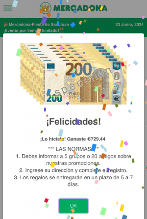 Imagen - ¡Cuidado, es una estafa! Mercadona no regala dinero por la Fiesta de San Juan