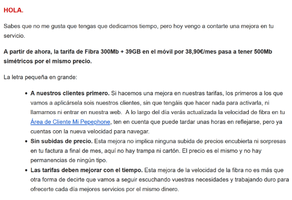 Imagen - Más por el mismo precio: Pepephone sube 200 Mbps a estas dos tarifas de fibra