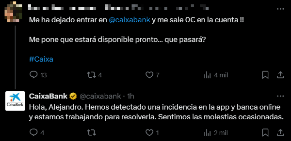 Imagen - CaixaBank se ha caído: no funcionan la app, web ni los pagos con tarjeta