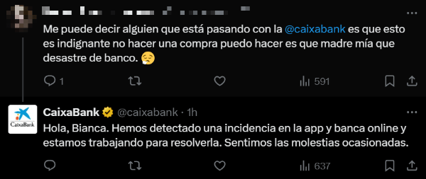 Imagen - CaixaBank se ha caído: no funcionan la app, web ni los pagos con tarjeta