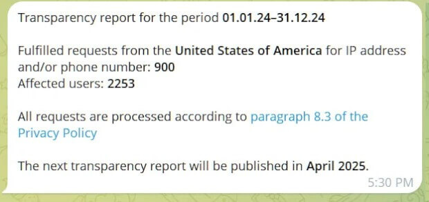Imagen - Telegram comparte los datos de 518 usuarios en España en el último año