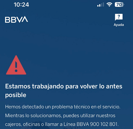 Imagen - El área de clientes de BBVA está caída: los usuarios no pueden entrar a su cuenta