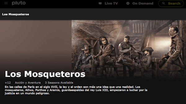 Imagen - Los Mosqueteros llega a Pluto TV: nuevo canal gratis online