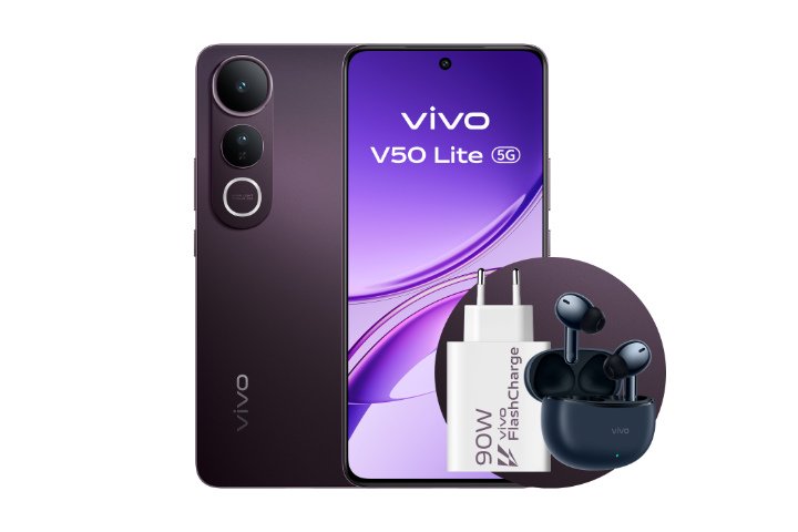 Imagen - Vivo V50 Lite 5G Edición Especial: pack con móvil, auriculares y cargador