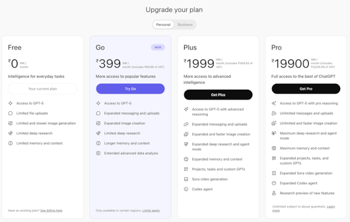 Imagen - ChatGPT por 5 euros: este es el nuevo plan más asequible