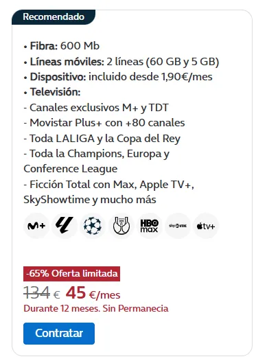 Imagen - Tarifa Movistar para clientes Digi: precios, condiciones y cómo conseguirla