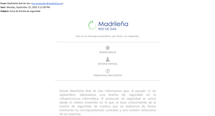 Imagen - Hackeo a Madrileña Red de Gas: estos son los datos filtrados de los clientes