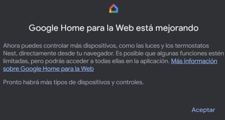 Imagen - Google Home ya permite controlar tu hogar desde la versión web