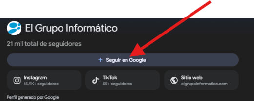 Imagen - Cómo seguir a El Grupo Informático en Google Discover