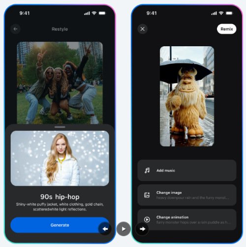 Imagen - Vibes: Meta lanza un feed donde poder ver y crear vídeos con IA