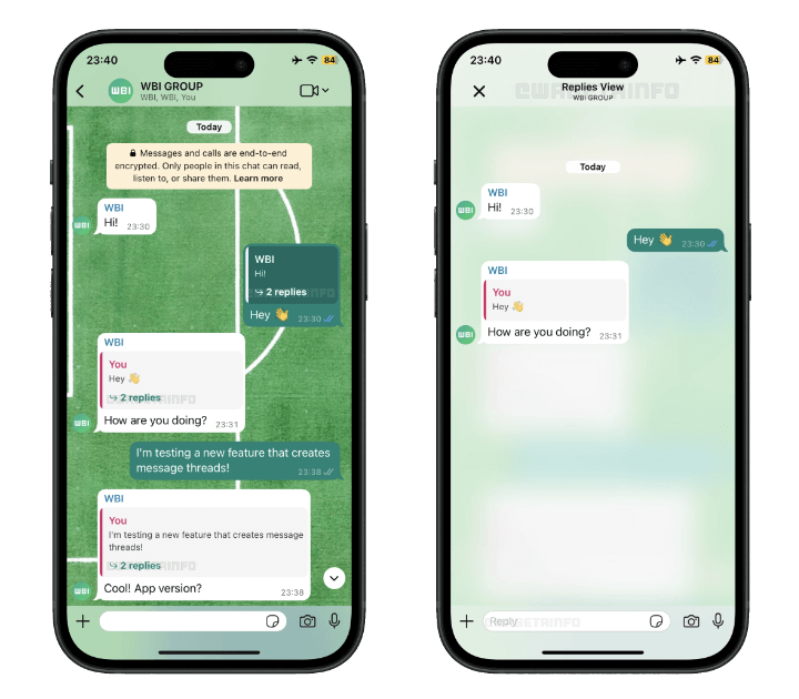 Imagen - Así será los &quot;hilos&quot; de WhatsApp: la nueva vista de respuestas encadenadas