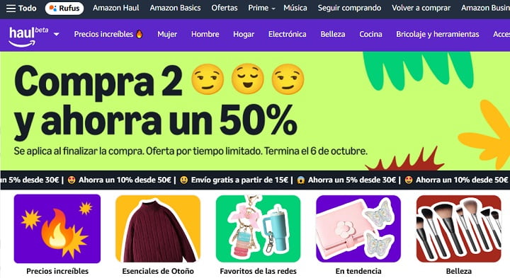Imagen - Amazon Haul llega a España: ¿será capaz de desbancar a Shein o AliExpress?