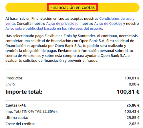 Imagen - Cómo pagar a plazos en Amazon