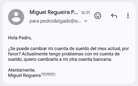 Imagen - Estafa de cambio de cuenta bancaria para la nómina: así funciona
