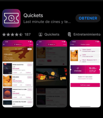 Imagen - Quickets, consigue entradas con descuentos para cine y teatro