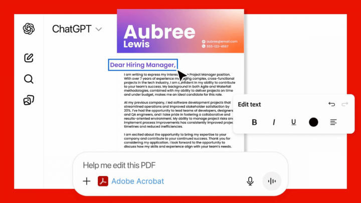 Imagen - Photoshop y Adobe Acrobat se integran en ChatGPT: cómo funcionan