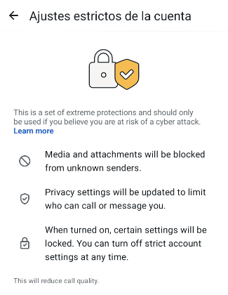 Imagen - WhatsApp añade los &quot;ajustes estrictos de la cuenta&quot;: qué son y cómo mejoran la seguridad