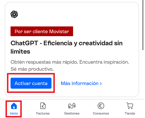 Imagen - Consigue ChatGPT gratis si eres cliente de Movistar