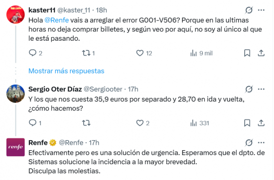 Imagen - Renfe da error al intentar comprar billetes tras una ca&iacute;da que dura m&aacute;s de un d&iacute;a