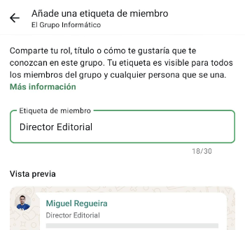 Imagen - WhatsApp potencia tus grupos: etiquetas, recordatorios y stickers con texto personalizable