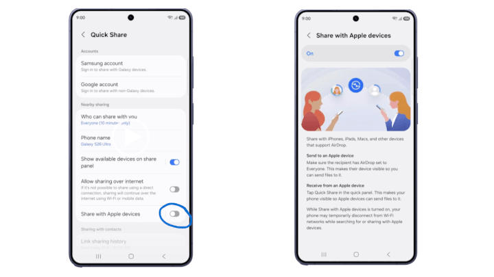 Imagen - Llega AirDrop a los m&oacute;viles Samsung para compartir archivos con iPhone f&aacute;cilmente
