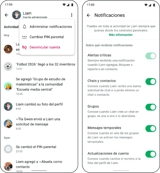 Imagen - WhatsApp estrena control parental: los padres pueden gestionar la cuenta de sus hijos