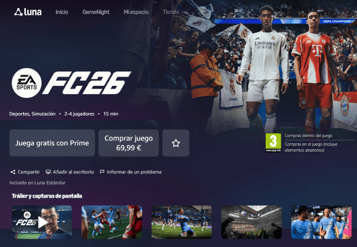 Imagen - EA Sports FC 26: ju&eacute;galo gratis si eres usuario de Amazon Prime