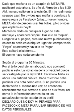 Imagen - &iquest;Va a haber un "apag&oacute;n" en Meta? La cadena de mensajes que ha vuelto este a&ntilde;o