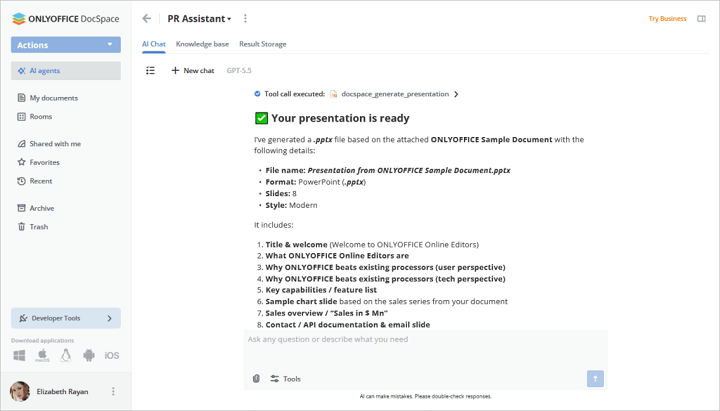 Imagen - OnlyOffice DocSpace 3.7: nuevas funciones de IA en tu ofim&aacute;tica