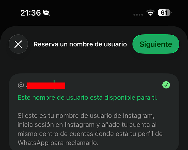 Imagen - WhatsApp ya permite reservar tu nombre de usuario personalizado