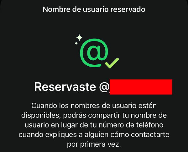 Imagen - WhatsApp ya permite reservar tu nombre de usuario personalizado