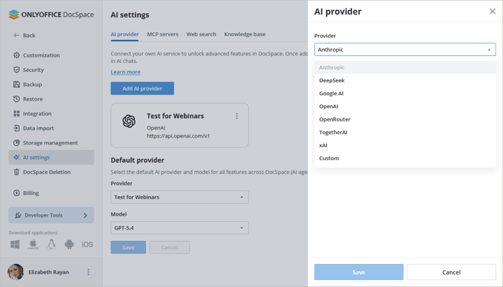 Imagen - OnlyOffice DocSpace 3.7: nuevas funciones de IA en tu ofim&aacute;tica