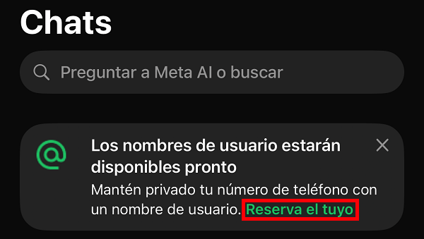 Imagen - WhatsApp ya permite reservar tu nombre de usuario personalizado