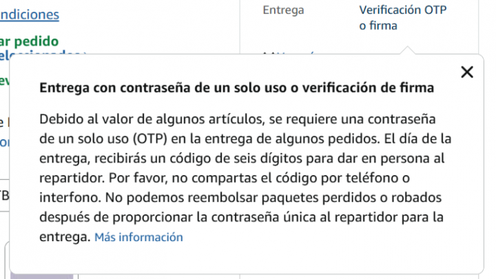 Imagen - Qu&eacute; es la contrase&ntilde;a temporal (OTP) de Amazon para entregas seguras