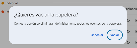 Imagen - Papelera en Google Calendar: c&oacute;mo funciona este nuevo sistema para eliminar eventos